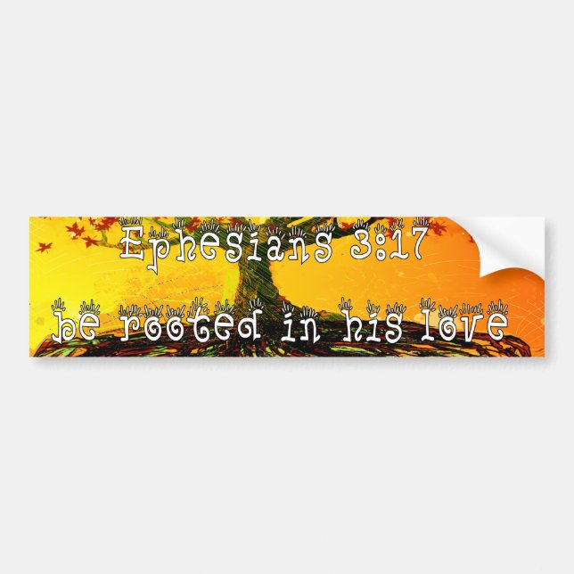 Pegatina Para Coche Estar Enraizados En Su Amor Efesianos 3:17 (Frente)