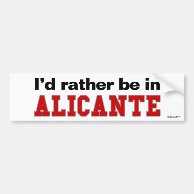 Pegatina Para Coche Estaría bastante en Alicante (Frente)