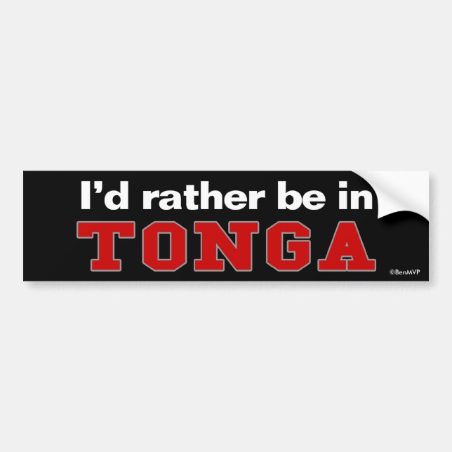Pegatina Para Coche Estaría bastante en Tonga (Frente)
