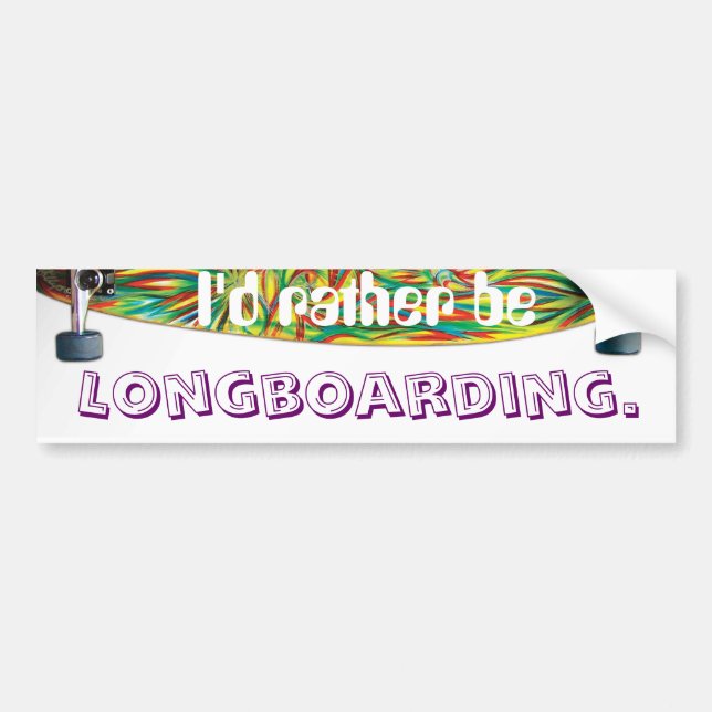 Pegatina Para Coche Estaría bastante, longboarding (Frente)