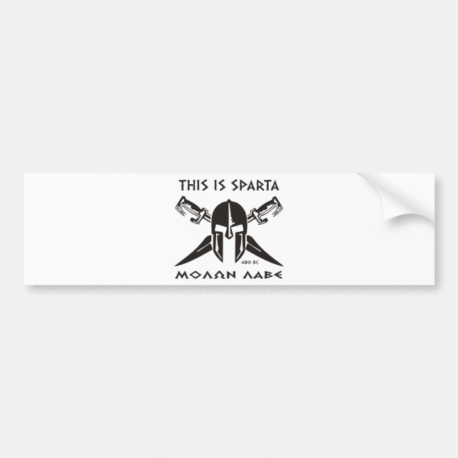 Pegatina Para Coche Éste es lave de Sparta - de Molon (el negro) (Frente)