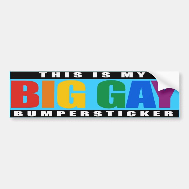 PEGATINA PARA COCHE ÉSTE ES MI GAY GRANDE BUMPERSTICKER - .PNG (Frente)