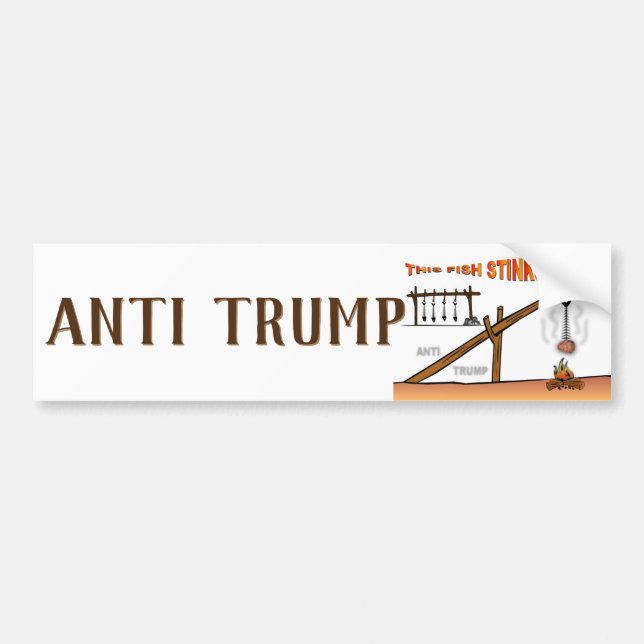 Pegatina Para Coche ¡Este pescado apesta! / Anti Trump, (Frente)