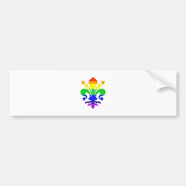 Pegatina Para Coche Estilizada flor arcoiris de Lis (Frente)