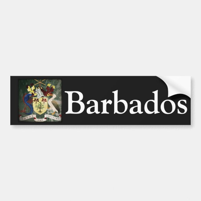 Pegatina Para Coche Estilizado Barbados COA (Frente)