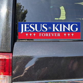 Pegatina Para Coche Estilo de campaña Jesús es Rey para siempre