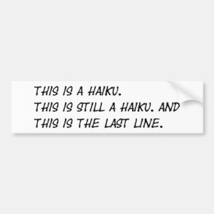 Pegatina Para Coche "Esto es poema divertido de un Haiku" - Meme