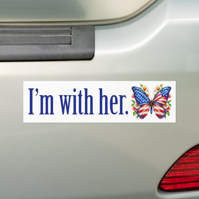 Pegatina Para Coche Estoy con su mariposa linda Kamala Harris (en coche)