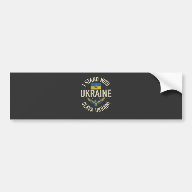 Pegatina Para Coche Estoy con Ucrania Eslava Ukraini (Frente)