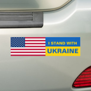 Pegatina Para Coche Estoy con Ucrania Estados Unidos de América bander