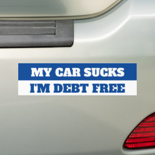 PEGATINA PARA COCHE ESTOY LIBRE DE DEUDA