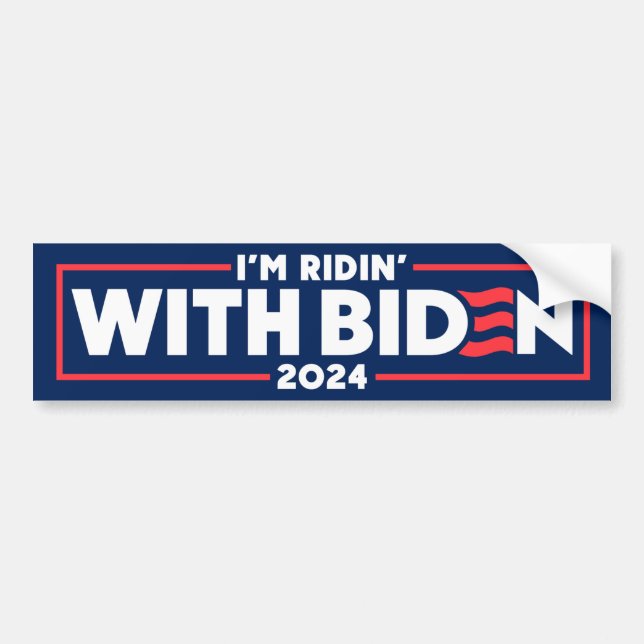 Pegatina Para Coche Estoy Ridin' con Biden 2024 (Frente)