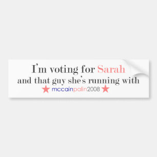 Pegatina Para Coche Estoy votando por Sarah