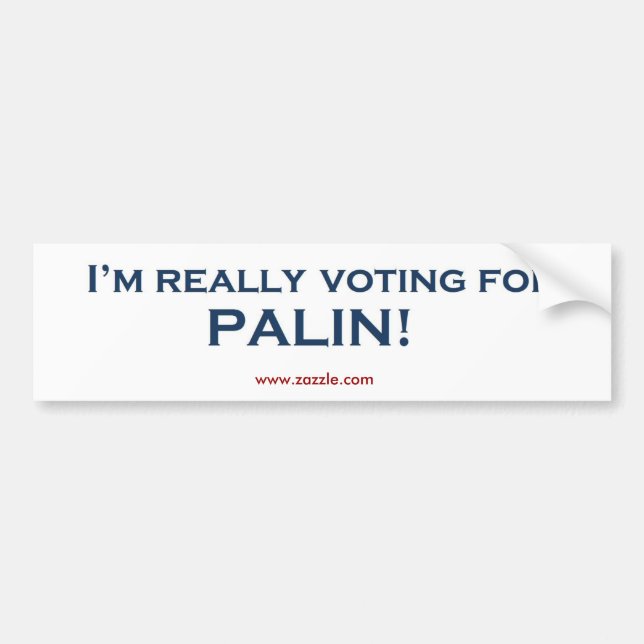 Pegatina Para Coche ¡Estoy votando realmente por Sarah Palin! (Frente)