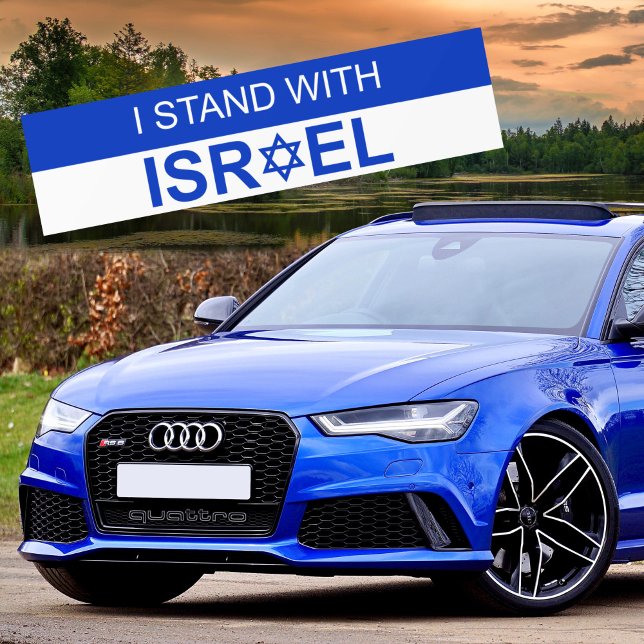 Pegatina Para Coche Estrella azul de David, estoy de pie con Israel (Subido por el creador)