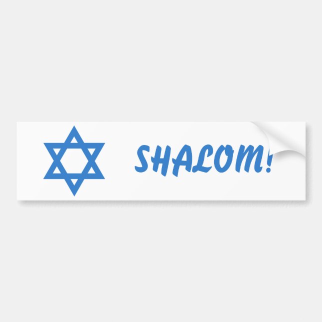 Pegatina Para Coche ¡Estrella de David, SHALOM! (Frente)