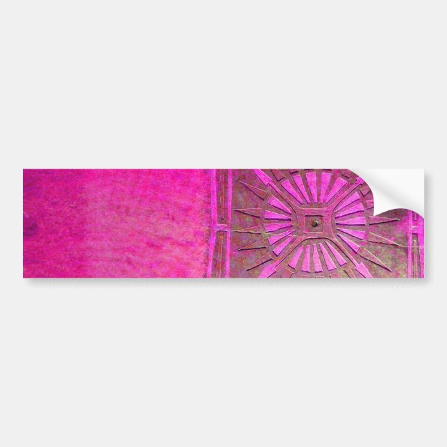 Pegatina Para Coche ESTRELLA DE MAÑANA rosa, negro de fucsia, monogram (Frente)