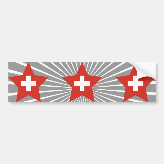 Pegatina Para Coche Estrella de Suiza (Frente)