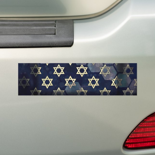 Pegatina Para Coche Estrella múltiple Happy Hanukkah de SlipperyJoe de (en coche)