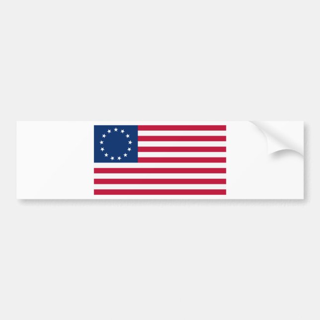 Pegatina Para Coche Estrellas Betsy Ross de la bandera 13 de los (Frente)