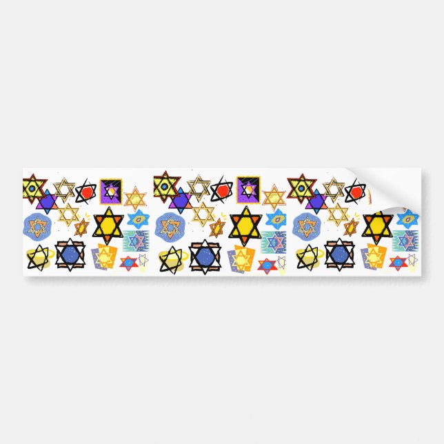 PEGATINA PARA COCHE ESTRELLAS DE JEWISH DE BUMPER STICKER (Frente)