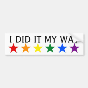 Pegatina Para Coche ESTRELLAS DE LA BANDERA DE RAINBOW + tus ideas
