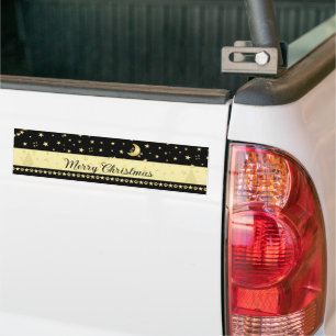Pegatina Para Coche Estrellas de Navidades brillantes de oro, trapos d