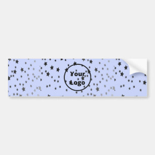 Pegatina Para Coche Estrellas plateadas y negras en azul