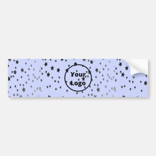 Pegatina Para Coche Estrellas plateadas y negras en azul (Frente)