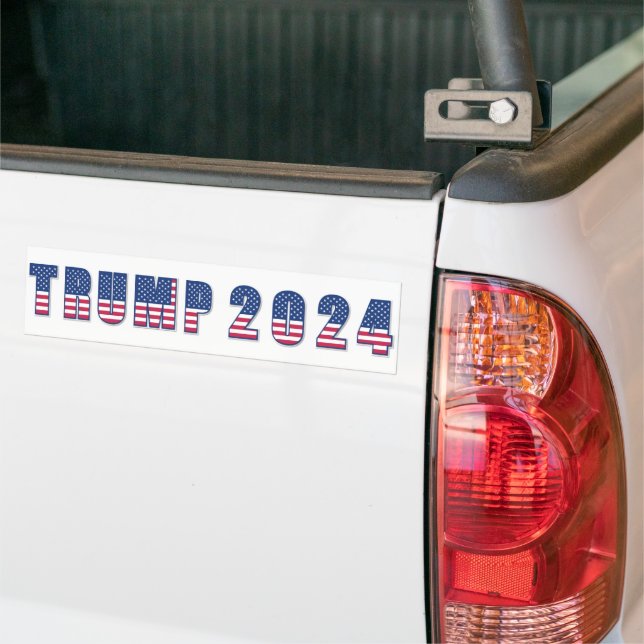 Pegatina Para Coche Estrellas y rayas de Trump 2024 (En Camión)
