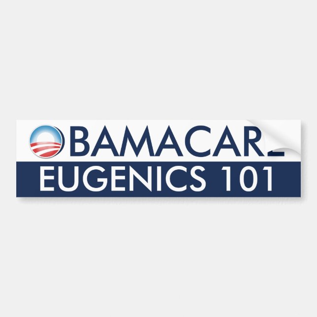 Pegatina Para Coche Eugenesia 101 de Obamacare (Frente)