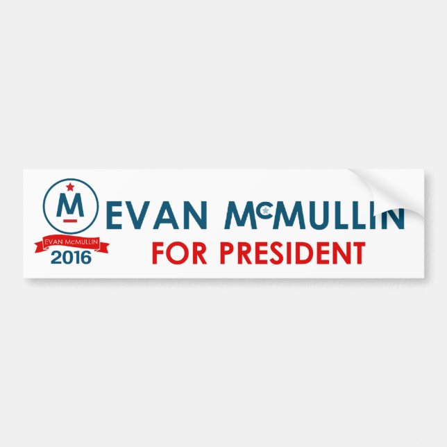 Pegatina Para Coche Evan McMullin para el presidente (Frente)