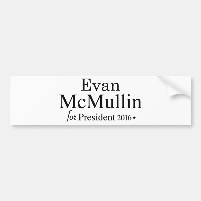 Pegatina Para Coche Evan McMullin Para Presidente (Frente)