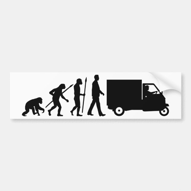 Pegatina Para Coche Evolución of usted Piaggio Ape mini transporter (Frente)