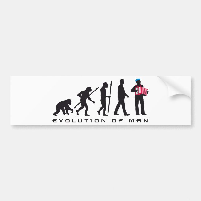 Pegatina Para Coche evolution of usted accordion player sailor (Frente)