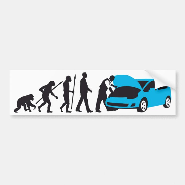 Pegatina Para Coche evolution of usted car auto mechanic (Frente)