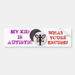 PEGATINA PARA COCHE EXCUSA DEL AUTISMO