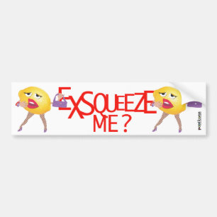 Pegatina Para Coche "exsqueeze yo?" limón divertido chistoso