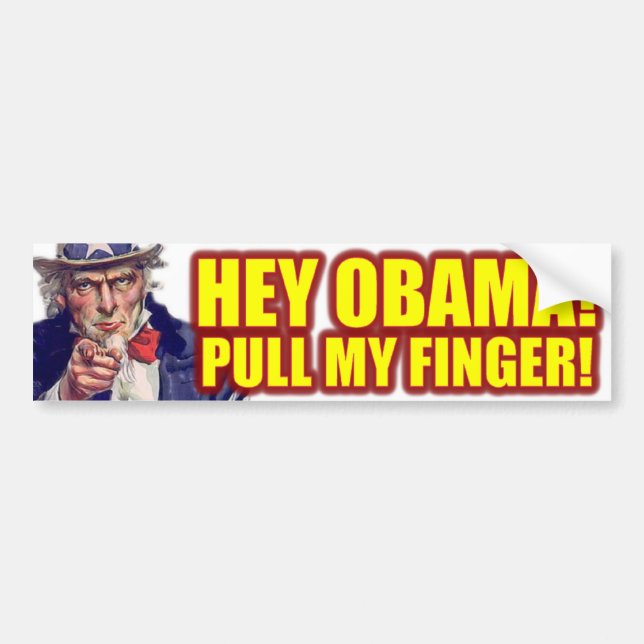 Pegatina Para Coche ¡Ey Obama! ¡Tire de mi dedo! (Frente)