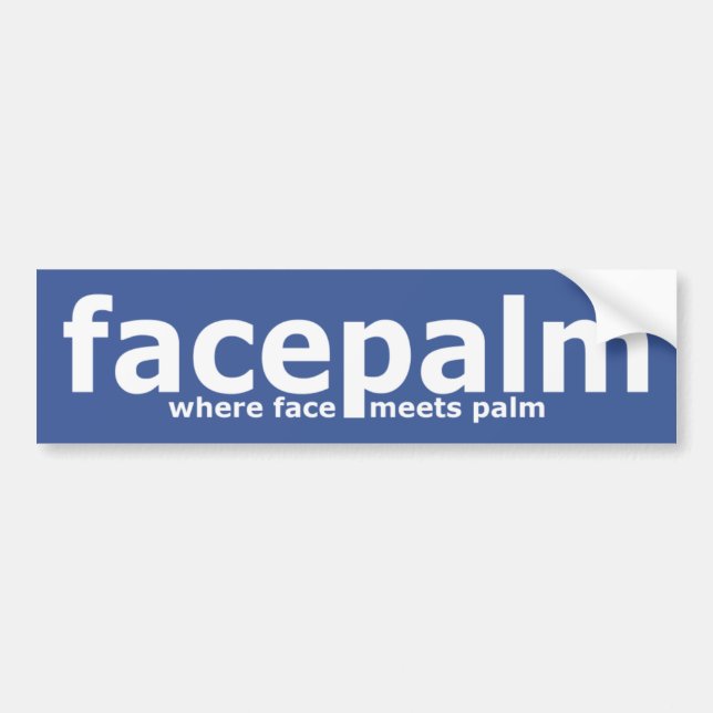 Pegatina Para Coche Facepalm Funny Slogan (Frente)