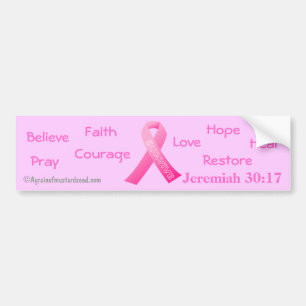 Pegatina Para Coche Faith Hope Love Survive Pink Ribbon