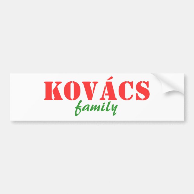 Pegatina Para Coche Familia de Kovacs (Frente)