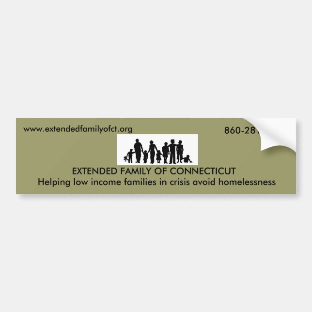 PEGATINA PARA COCHE FAMILIA EXTENSA DE CONNECTICUT (Frente)