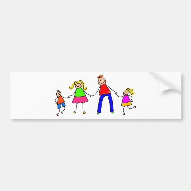 Pegatina Para Coche Familia feliz (Frente)