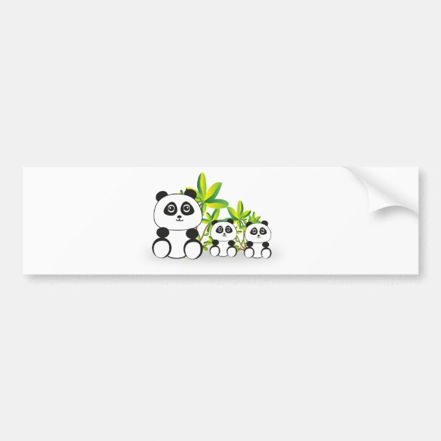 Pegatina Para Coche Familia Panda (Frente)