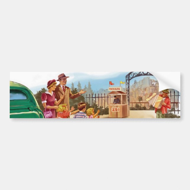 Pegatina Para Coche Familia Retro (Frente)