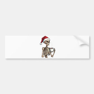 Pegatina Para Coche Famoso Halloween bebiendo café Navidades Santa