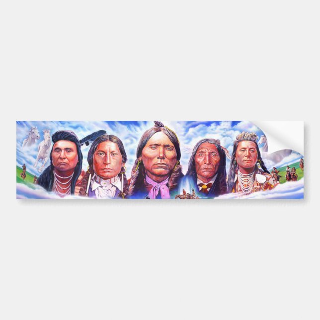 Pegatina Para Coche Famosos jefes indios nativos americanos pintando (Frente)