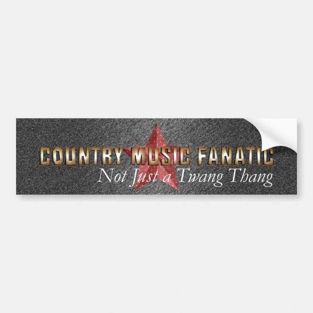 Pegatina Para Coche Fanático de música country TEE (Frente)