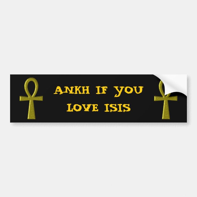 Pegatina Para Coche Fancy Gold Ankh Bumper Sticker (Frente)